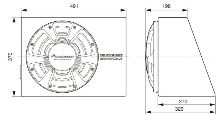Pioneer TS-WX300A Active subwoofer with built-in D-class amplifier