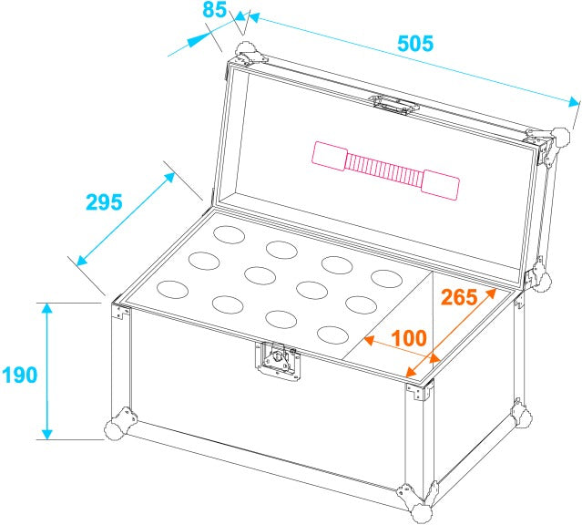 Microphone case Road 12 microphones black