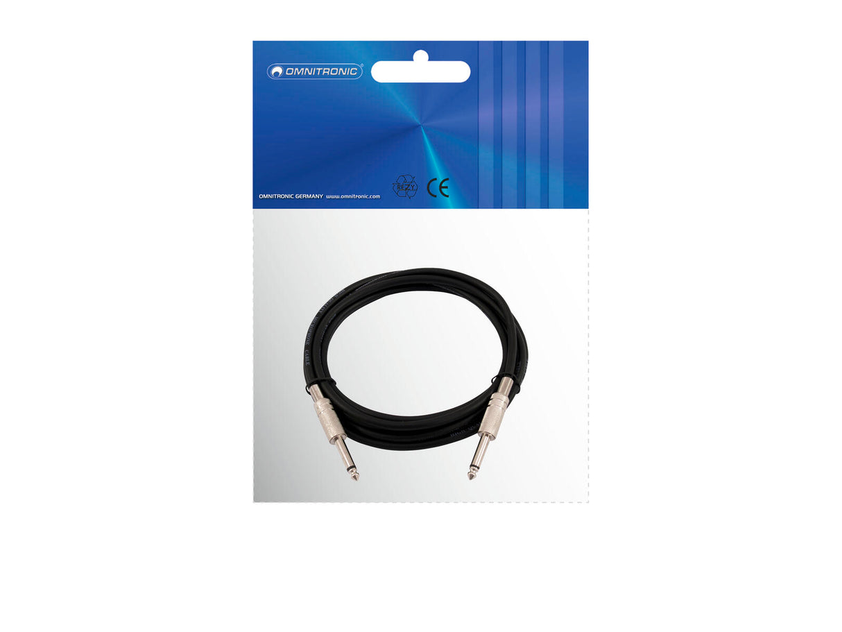 OMNITRONIC Jack Cable 6.3 mono 6m bk