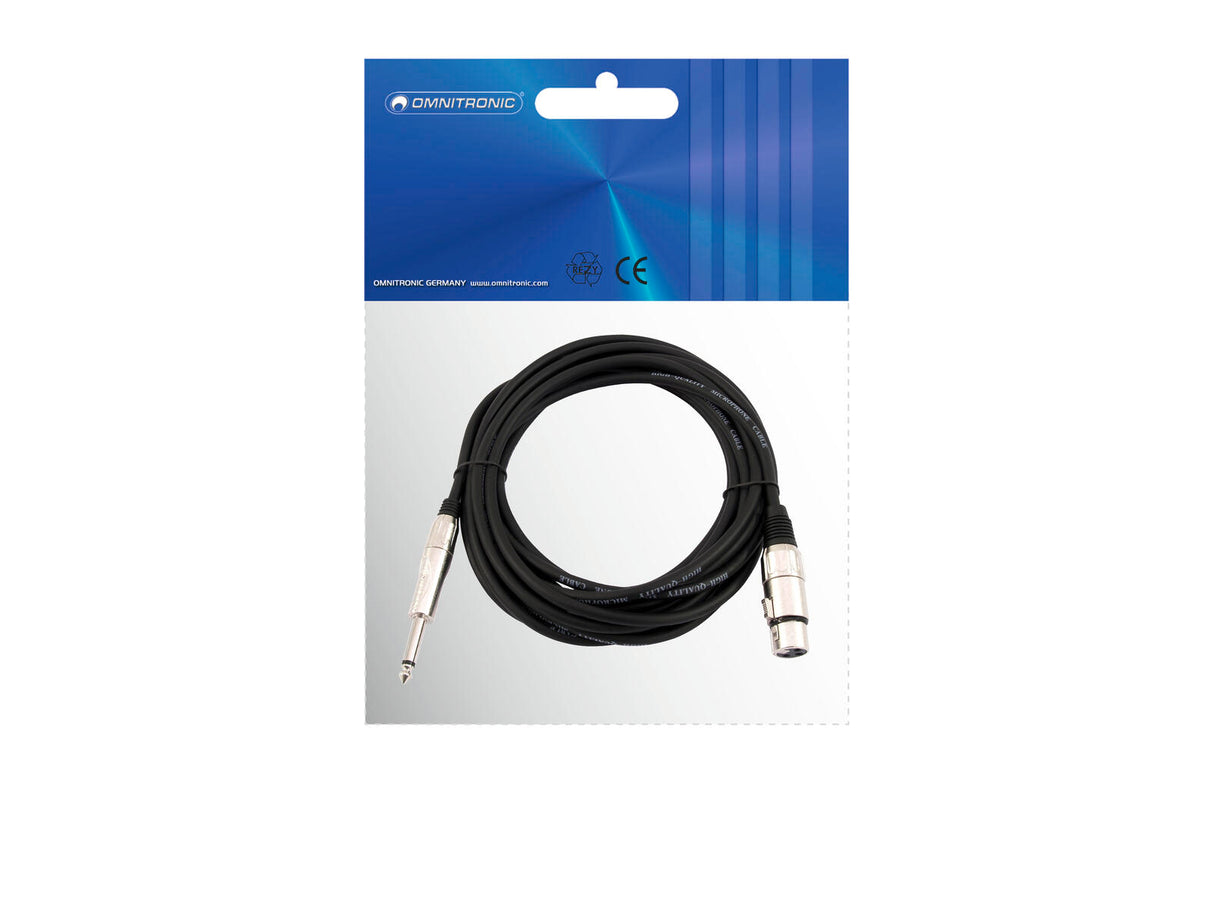 OMNITRONIC Adapter Cable XLR(F)/Jack mono 2m bk