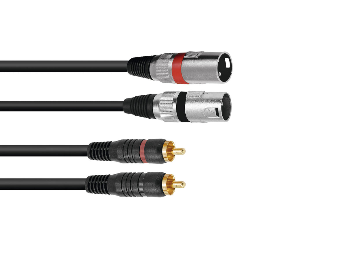OMNITRONIC Adapter Cable 2xXLR(M)/2xRCA 6m bk