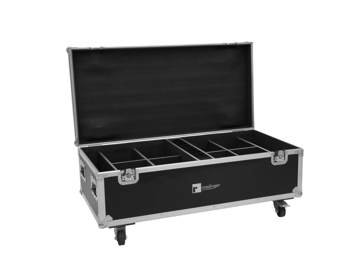 ROADINGER Flightcase 8x AKKU IP PAR 7 QCL WDMX with charging function