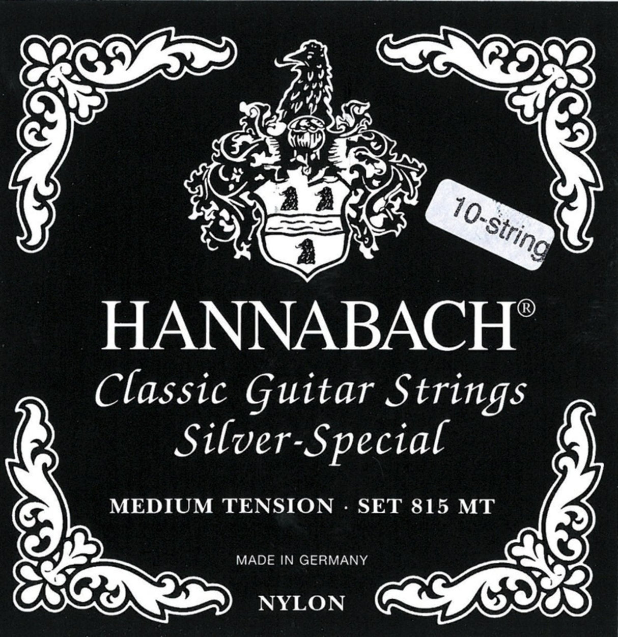 Hannabach strings for classical guitar Series 815 for 8/10-string guitar / medium tension Silver Special - 8-string medium set (81508ZMT)