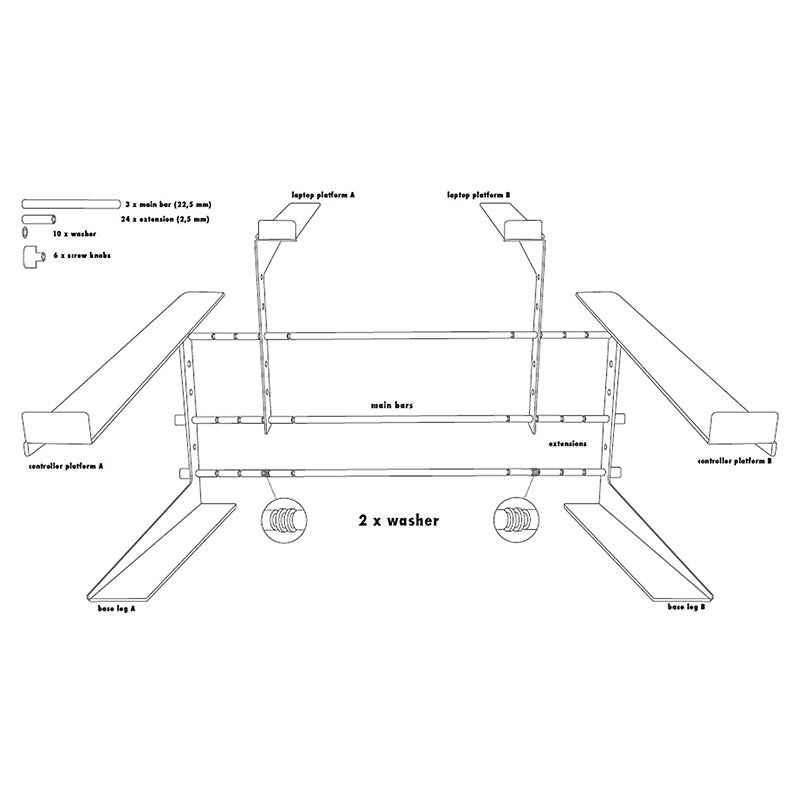 Laptop stand for DJ, Controller and Mixer