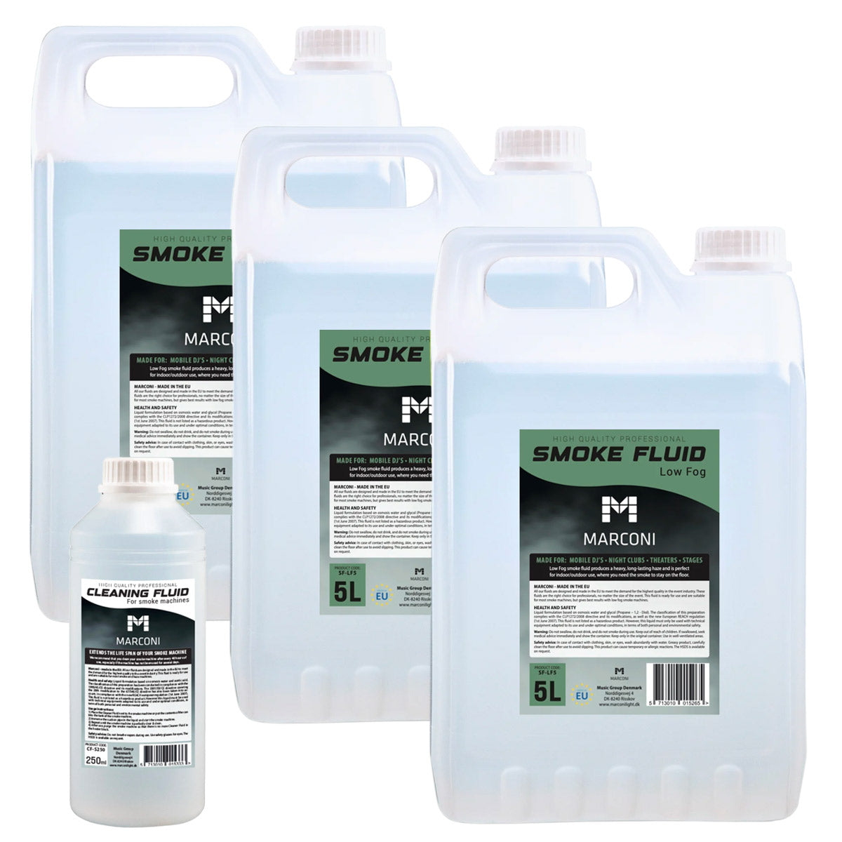 3 x 5L Smoke Liquid (Low Fog) + 250ml Cleaning Liquid