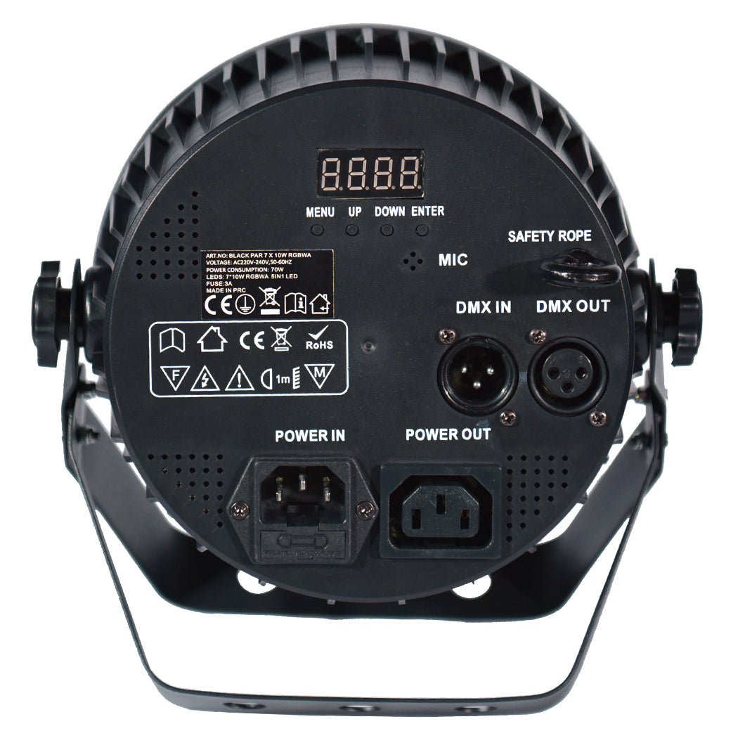 LIGHT4ME BLACK PAR 7x10W RGBWA LED kraftfuld spotlight