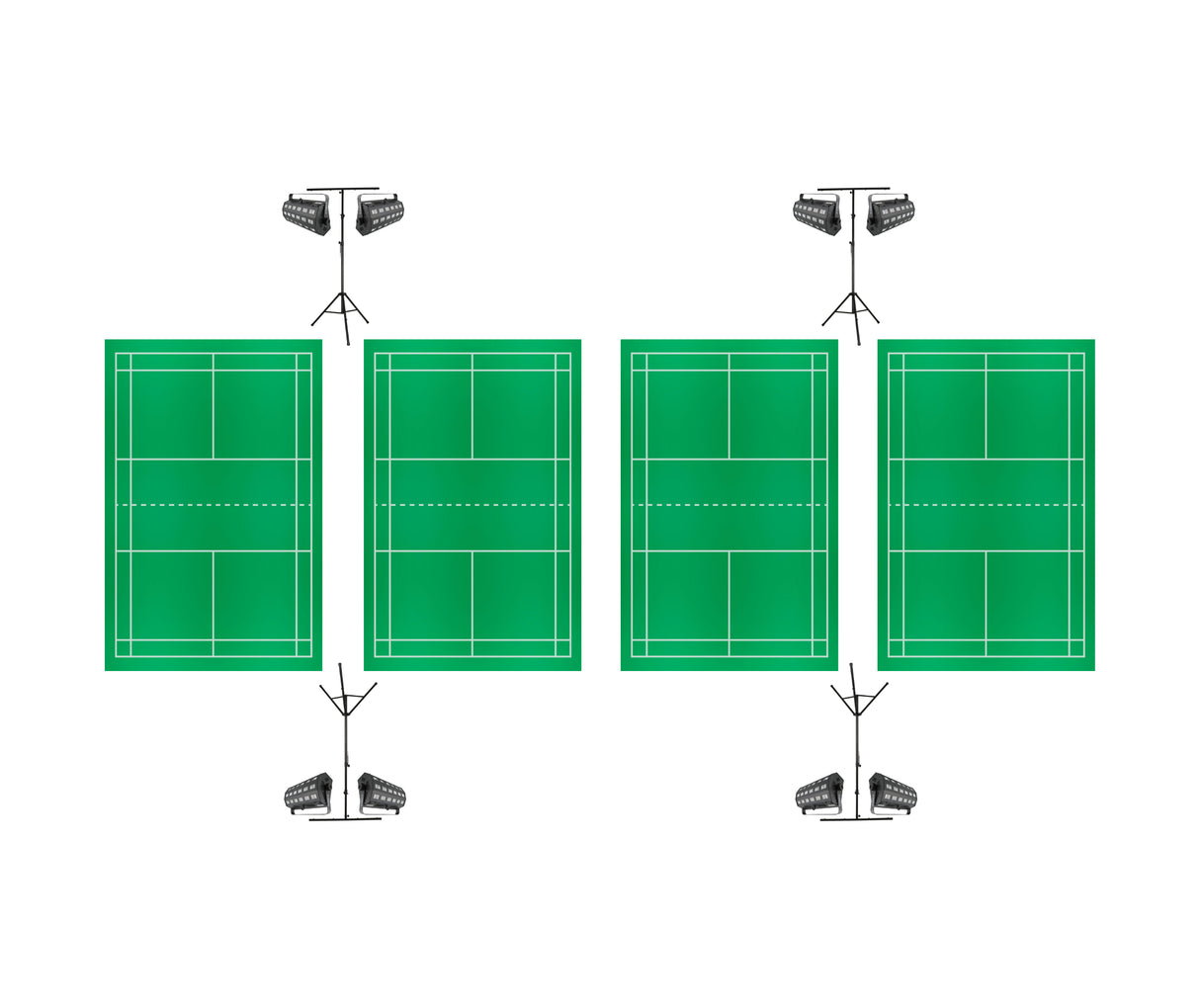 Nightminton complete package for 4 courts