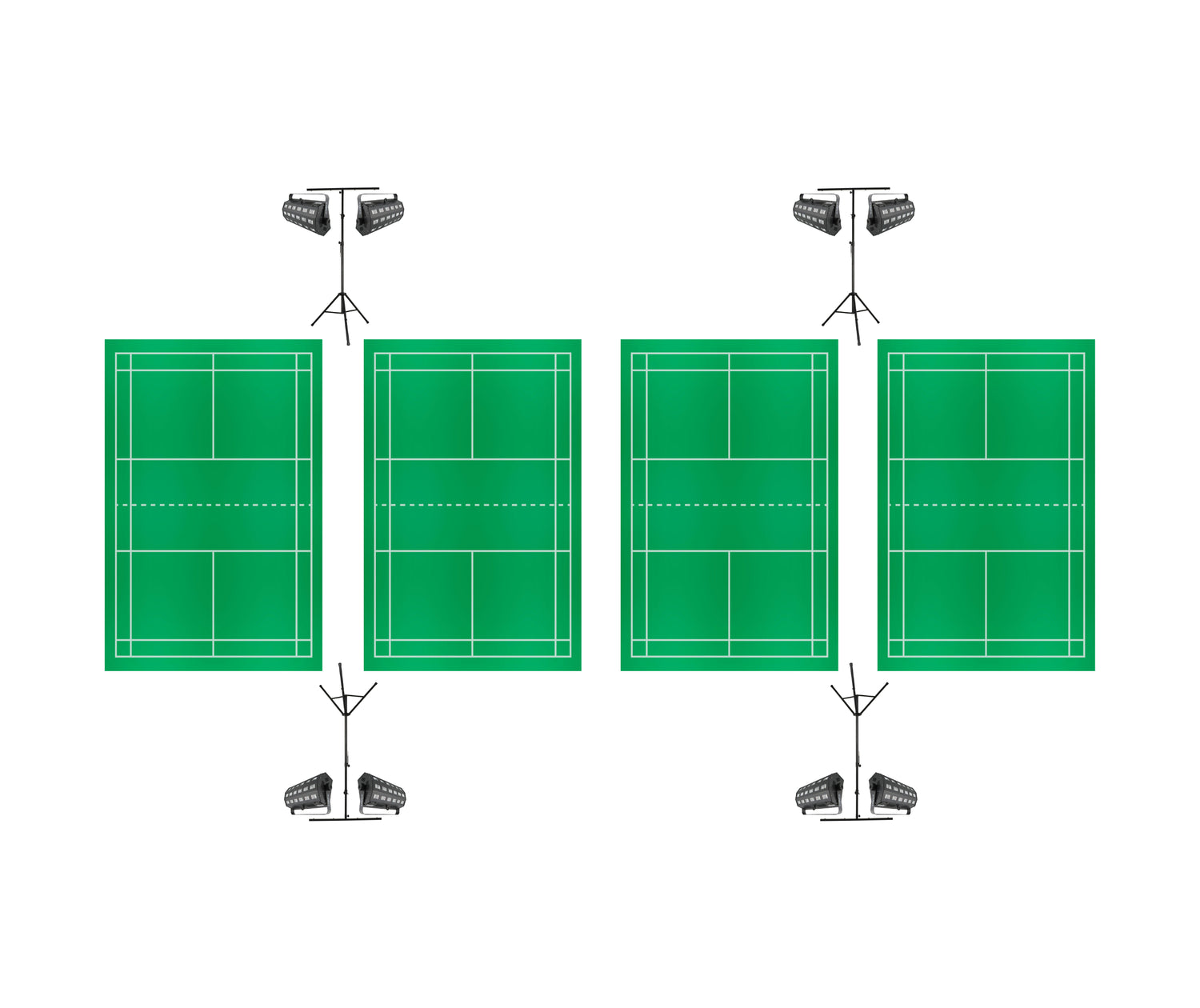 Nightminton complete package for 4 courts