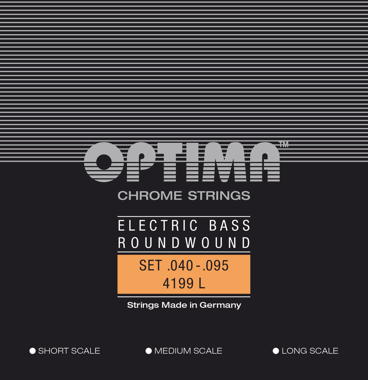 Optima E-Bass Strings Chrome Strings Round Wound Long Scale - 4-string light set (4199L)
