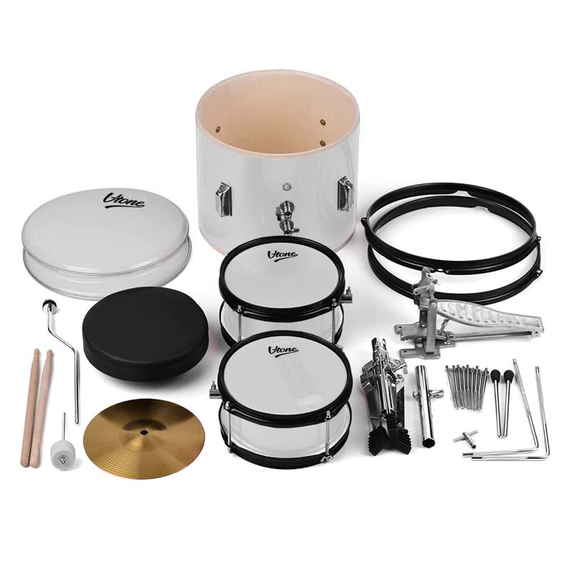 V-TONE VD Junior WH Children's Drum Set – White Acoustic Drum Set for Kids