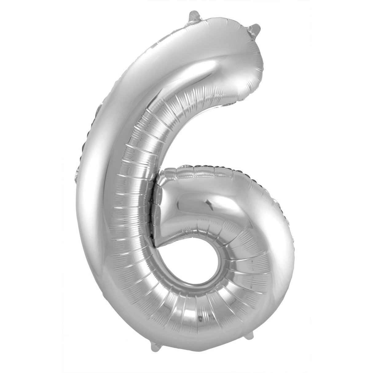 6 Shaped Number Foil Balloon Silver (86 cm)