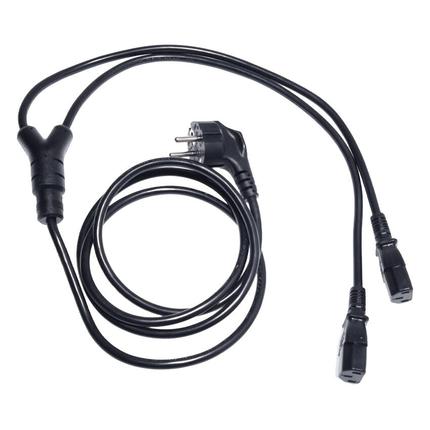 IEC - Y-Split Plug Schuko 1.8m - 2 x IEC Female 10A Appliance Plug