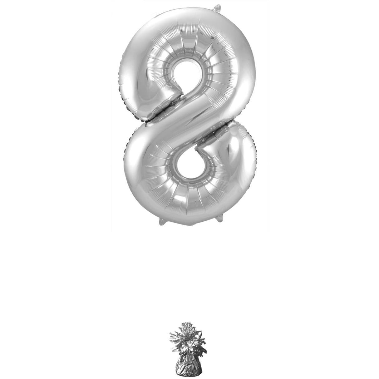 8 Shaped Number Foil Balloon Silver (86 cm)