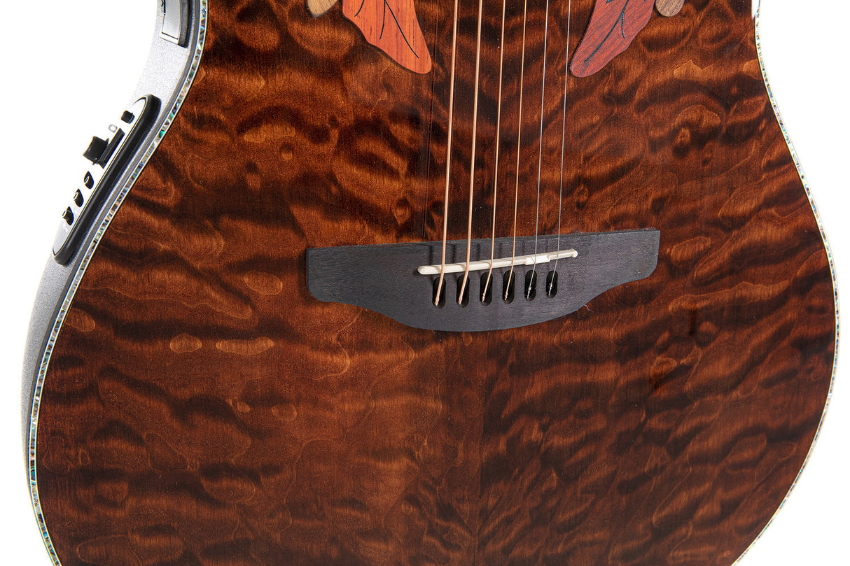 Ovation E-Acoustic Guitars Celebrity Elite Plus Mid Cutaway - Dark Tiger Eye (CE44P-TGE-G)