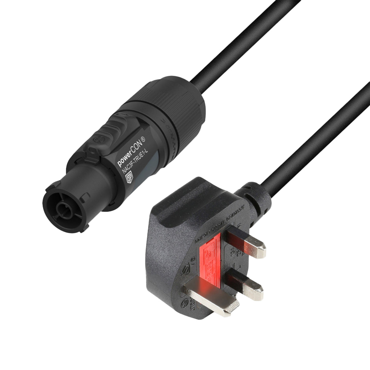 Adam Hall Cables 5 STAR TCON 0150 GB - Power cable | Neutrik TRUE1® x BS1363/A with Titanex® cable | 1,5 m