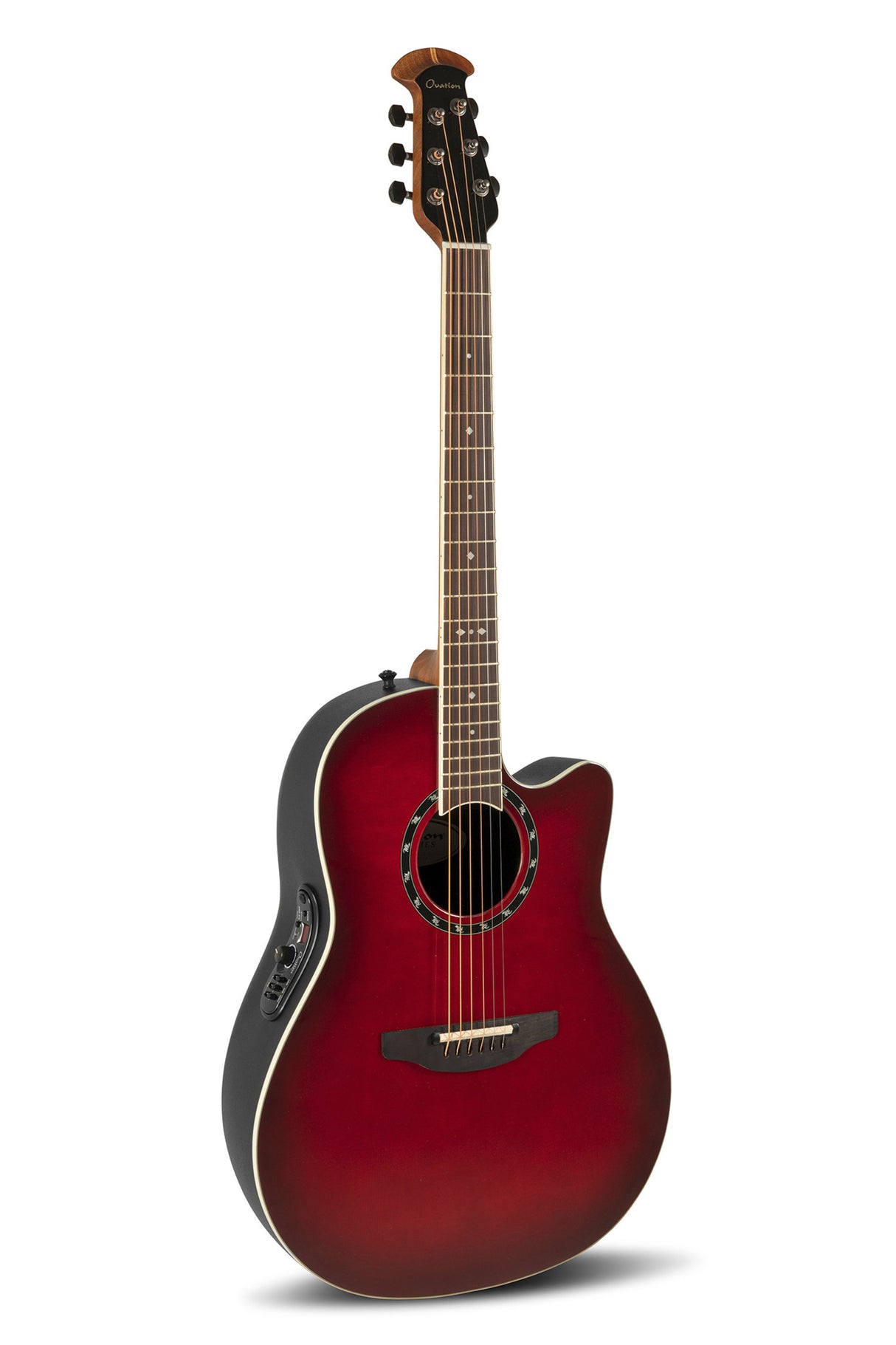 Ovation E-Acoustic Guitars Standard Balladeer Deep Contour Cutaway - Cherry Cherry Burst (2771AX-CCB-G)