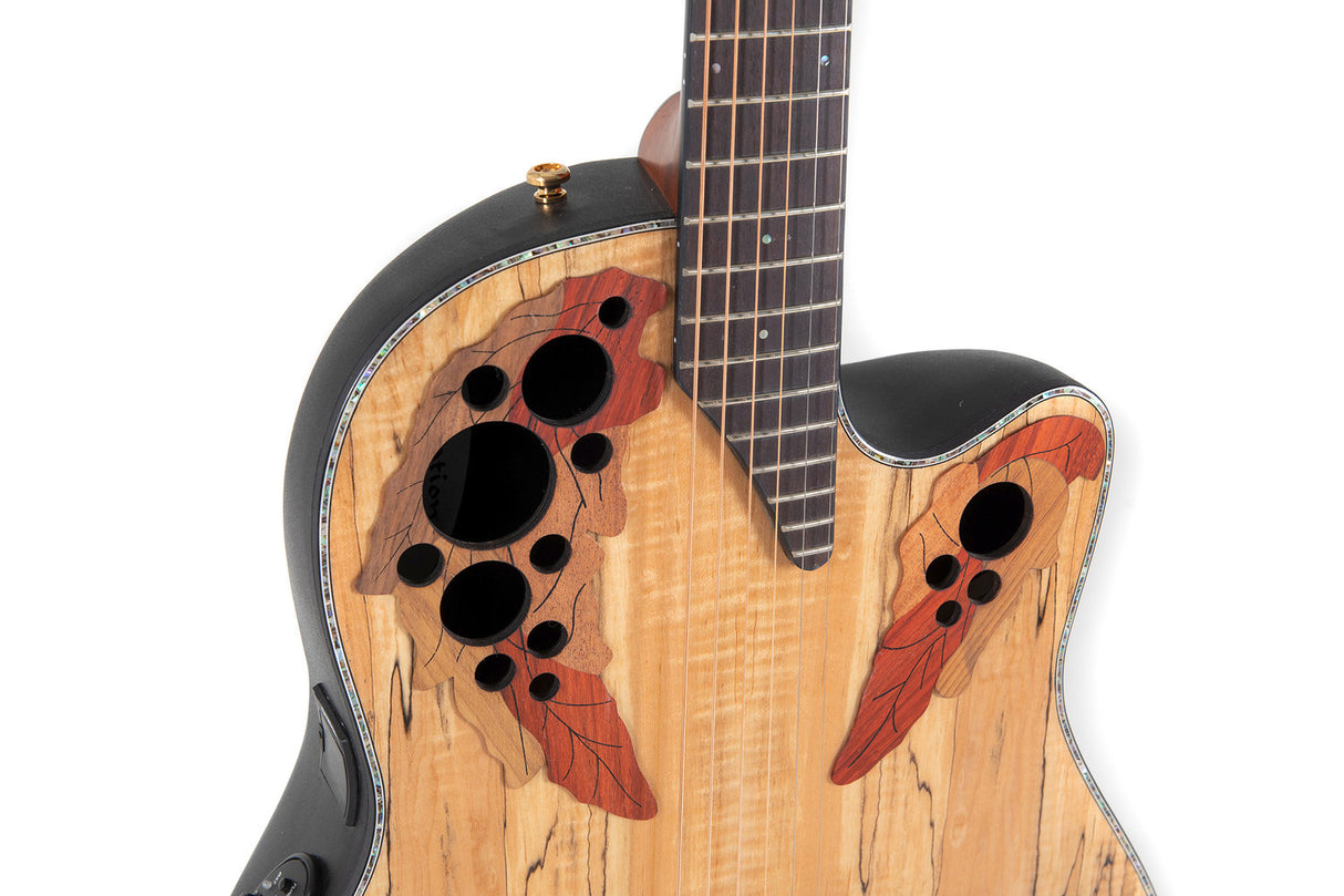 Ovation E-Acoustic Guitars Celebrity Elite Plus Mid Cutaway - Natural Spalted Maple (CE44P-SM-G)