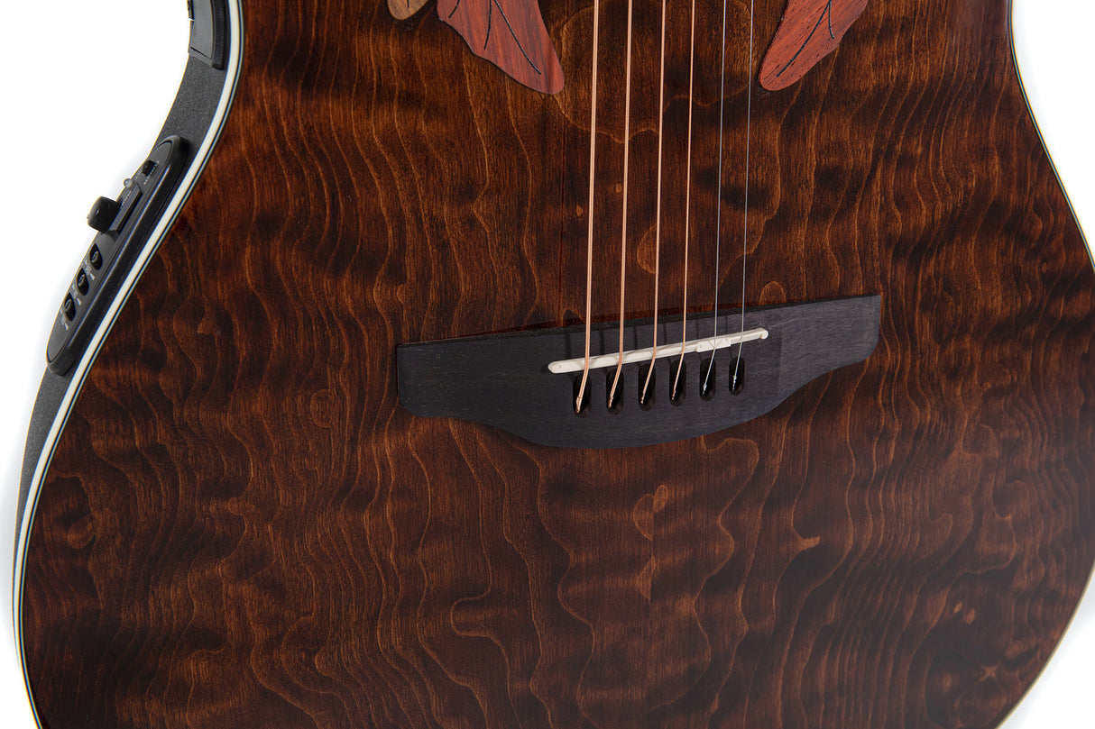 Ovation E-Acoustic Guitars Celebrity Elite Plus Super Shallow - Dark Tiger Eye (CE48P-TGE-G)
