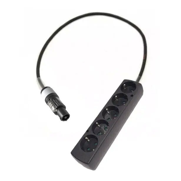 Adaptor powerCON gray - Schuko 5 Socket - 1 meter