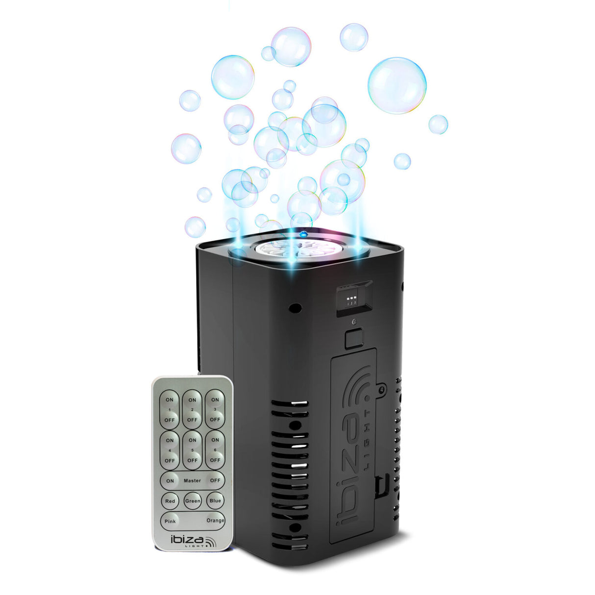 Ibiza LED Battery-Powered Bubble Machine/Liquid
