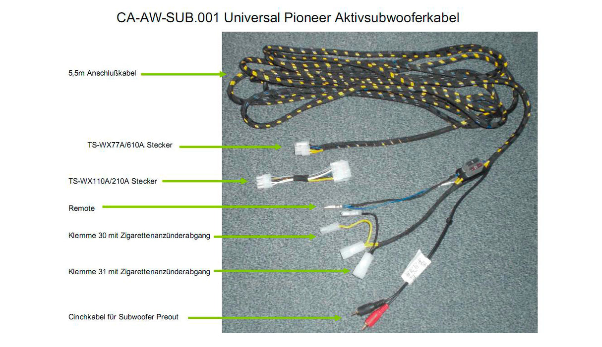 Pioneer CA-AW-SUB.001 Cable Set for Active Subwoofer