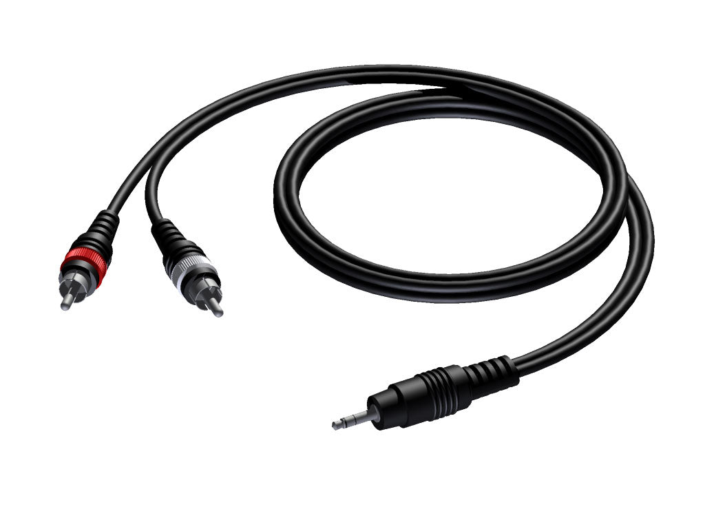 ProCab MiniJack 3,5 mm stereo > 2 x RCA - 20 meter