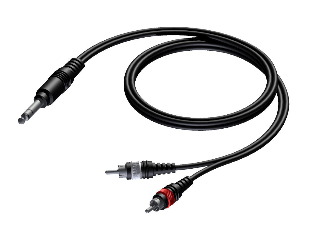 ProCab Jack stereo > 2 x RCA - insert-kabel 1,5 meter