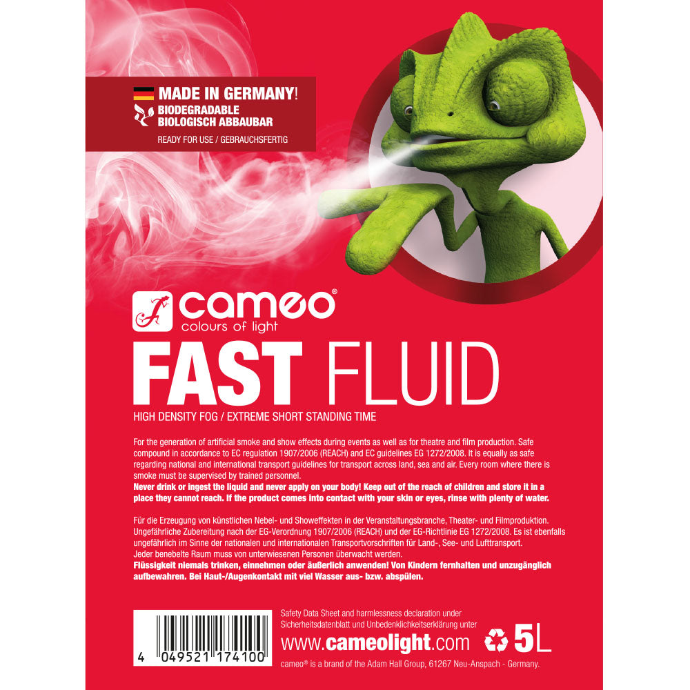 Cameo FAST FLUID 5 L - fog fluid with very high density and very short hang time 5 L