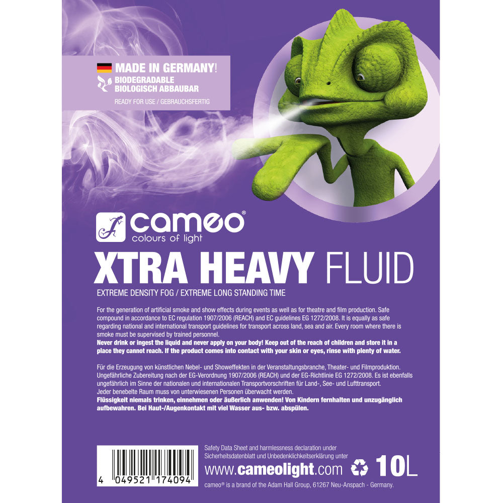 Cameo XTRA HEAVY FLUID 10 L - fog fluid with very high density and extremely long hang time 10 L