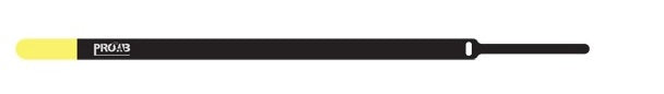 ProCab Kabelbinder velcro 15x450 mm, sort/gul 10 styk