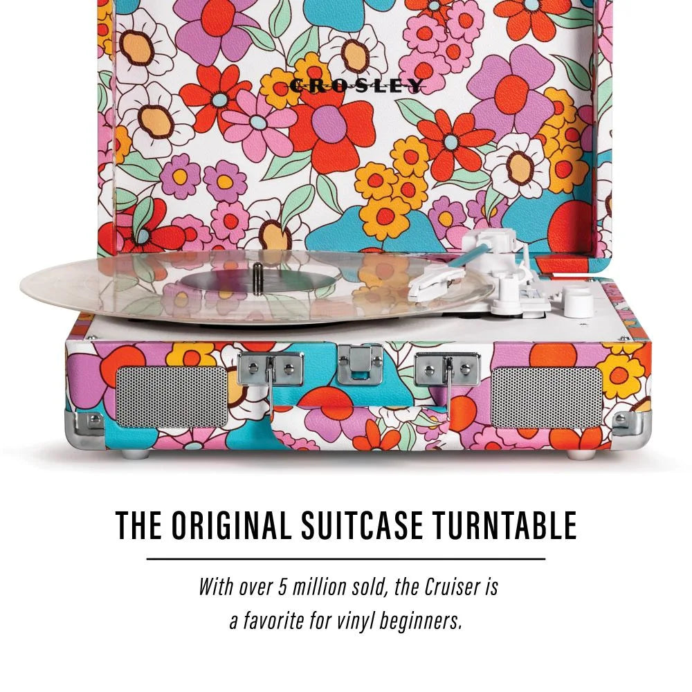 Crosley Cruiser Plus Turntable Two-way Bluetooth (Groovy Floral)