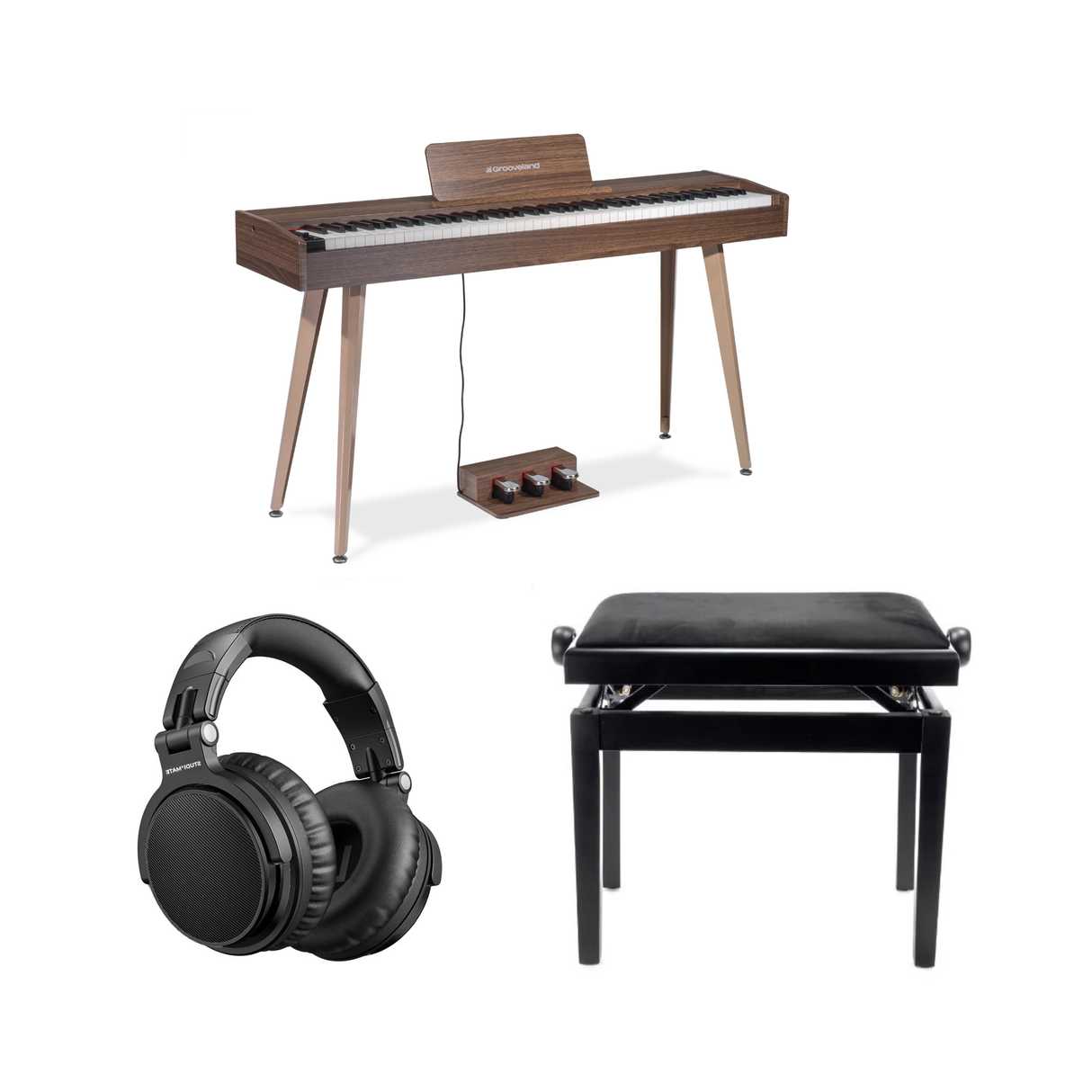 Grooveland DDP-140 Electric Piano (Natural) Bundle