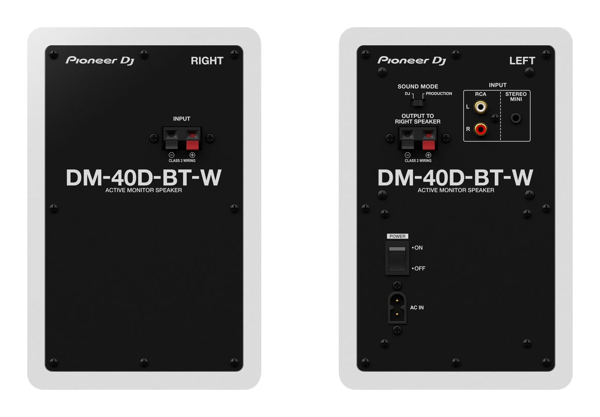 Pioneer DJ DM-40D-BT-W Studio Monitors w. Bluetooth (White)