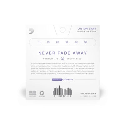 Daddario XSAPB1152 Phosphor Bronze Guitar Strings (Custom Light 11-52)