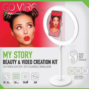 Digipower My Story 10" Desktop Ringlight with Remote Control + Free Gift