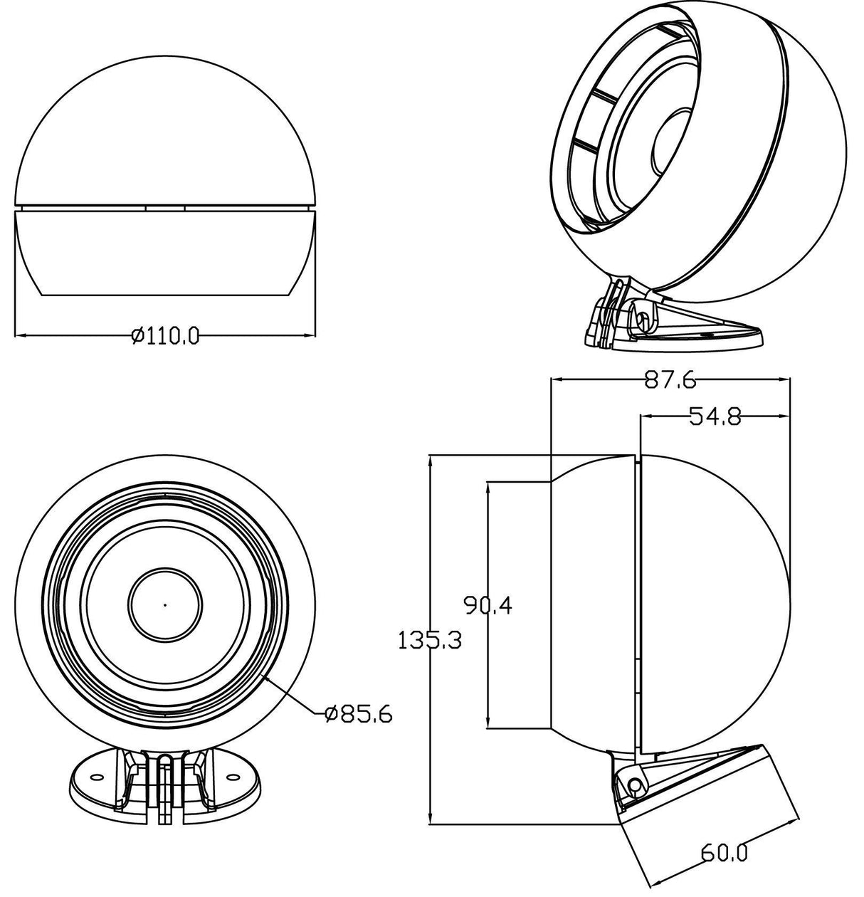 Blaupunkt Sphere Speakers 55 watts.
