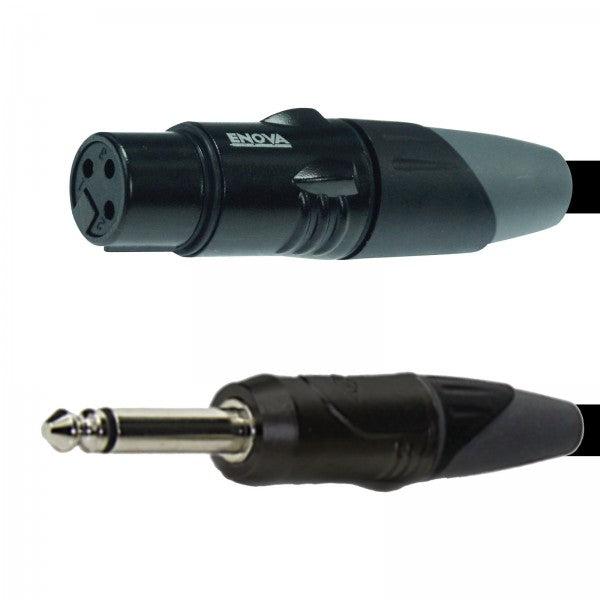 Enova mikrofonkabel XLR hun til monojack 2 meter