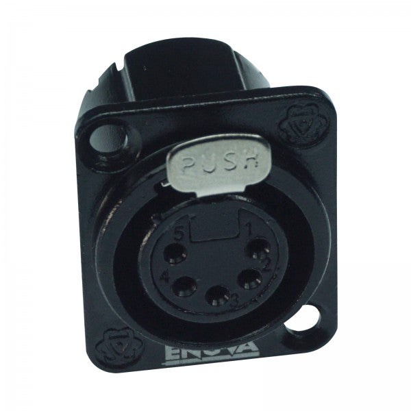 Enova 5-Pin XLR hun chassis stik, sort