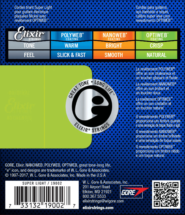 Elixir Optiweb Guitar Strings (Light/Heavy 10-52)