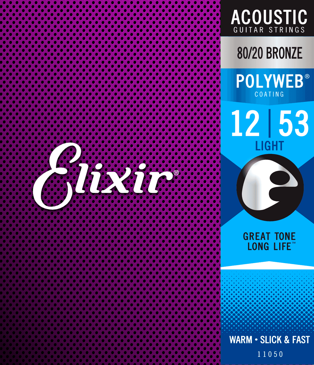 Elixir Polyweb Bronze 80/20 Guitar String (Light, 12-53)