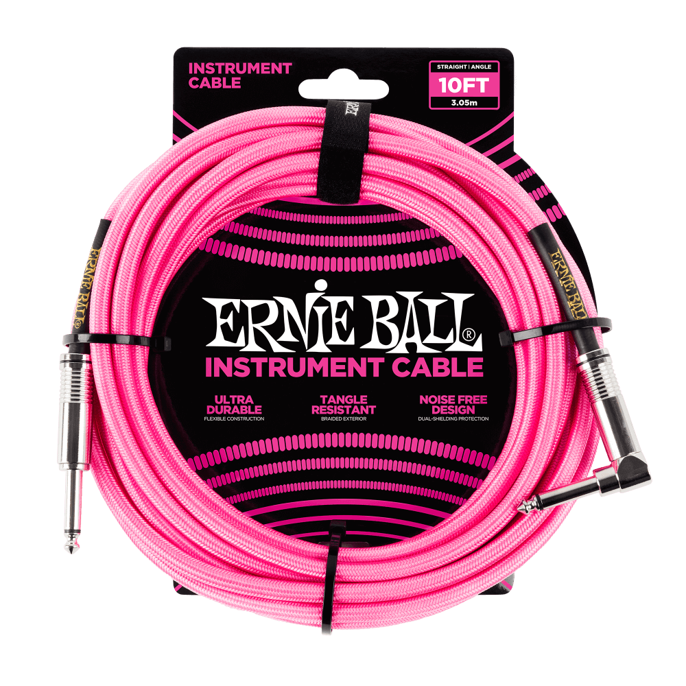 Ernie Ball 6078 Guitar Cable (Pink, 3m)