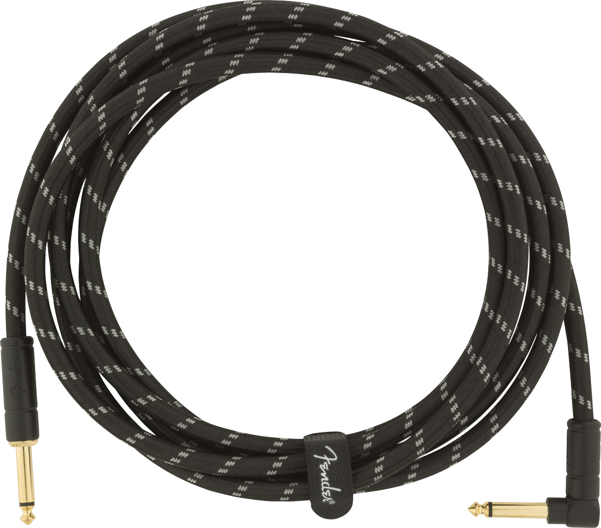 Fender Deluxe Instrument Cable, 3m, angled connector (Black Tweed)