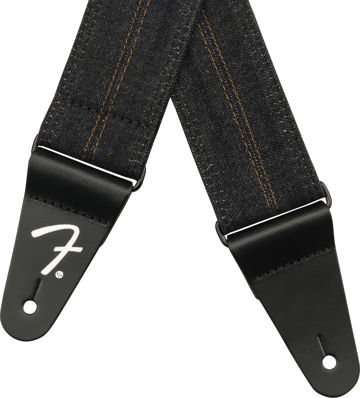 Fender x Wrangler Denim Guitar Strap (Washed Black Stitch, 2")