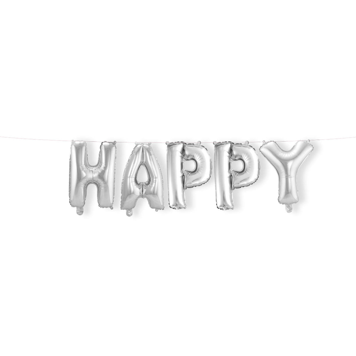 Foil balloon 'Happy' Silver (36cm)