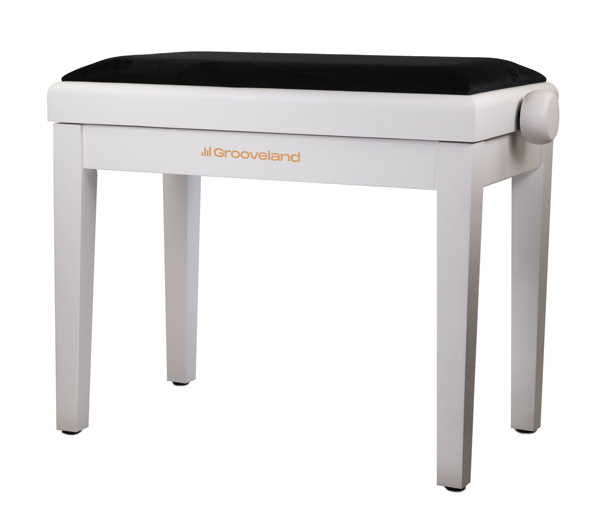 Grooveland KB200 Piano Bench (Matte White, Black Seat)