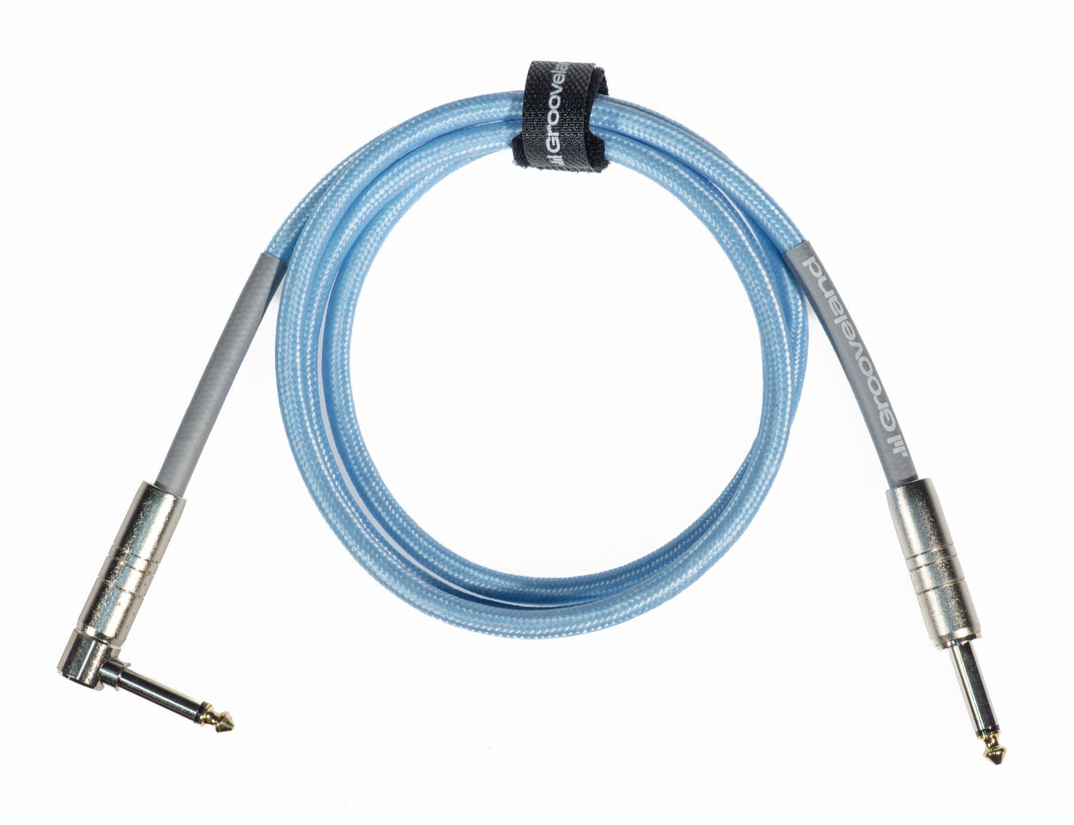 Grooveland Tweed Angle Guitar Cable (1.5m - Blue)