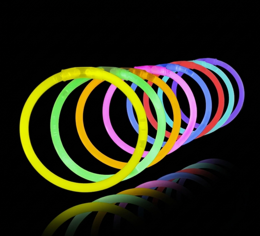 Glowstick bracelet, mixed colours, 100 pcs