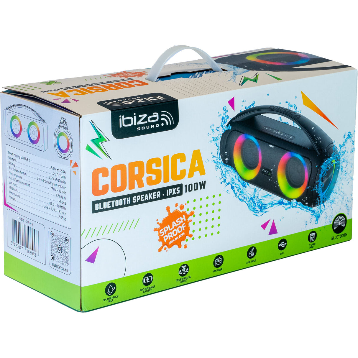 Ibiza CORSICA Boombox Bluetooth Speaker