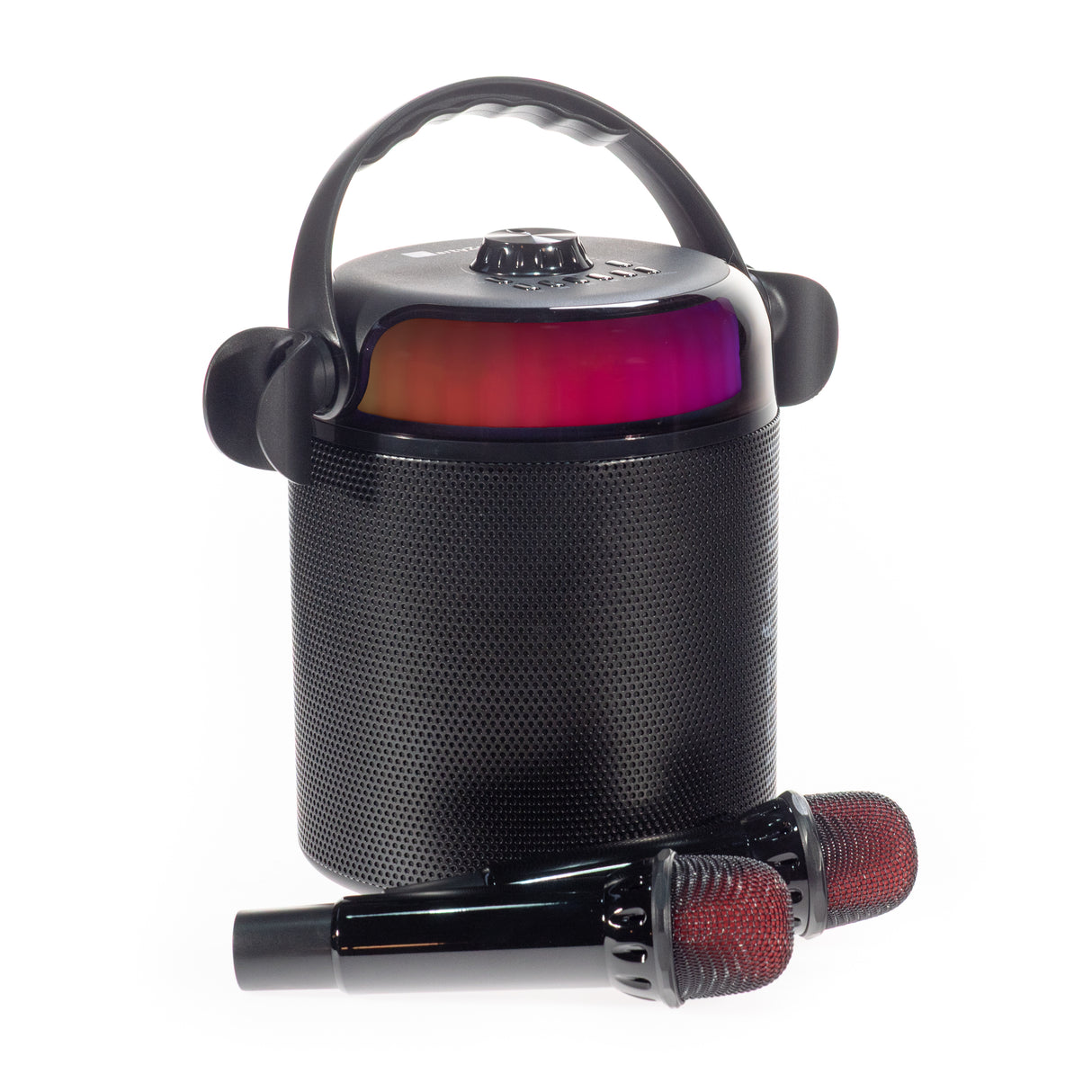 PartyZone Karaoke Set with 2 Microphones (Black) & LED PAR-ASTRO 2-in-1 Disco Light