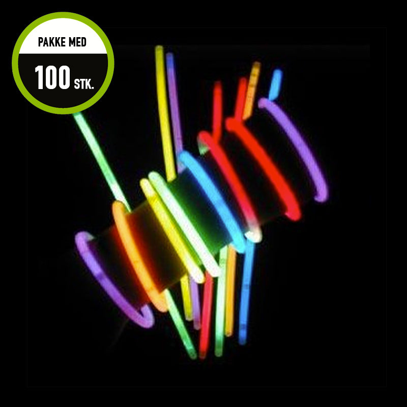 Glowstick bracelet, mixed colours, 100 pcs